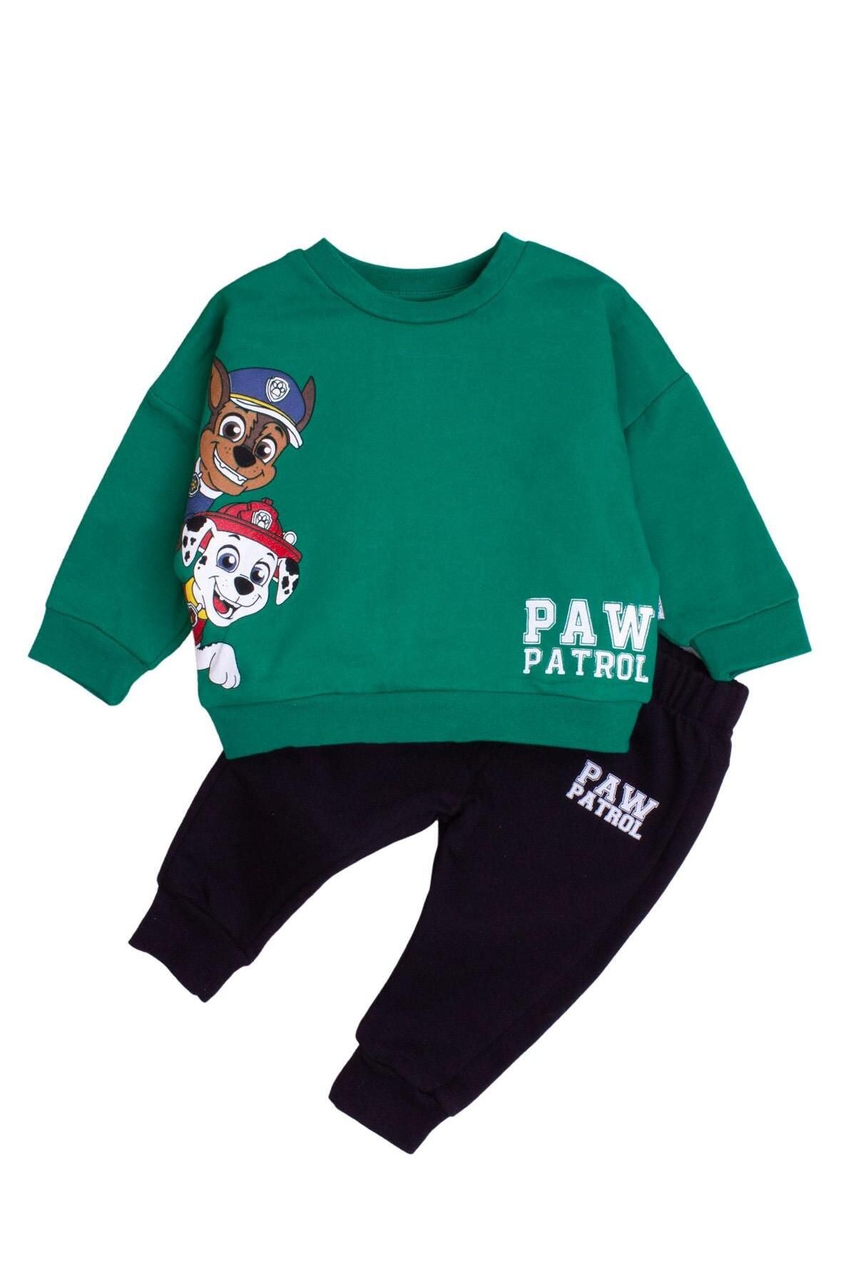 Pamuklu Paw Patrol Baskılı Tatlı Unisex Bebek&çocuk 2'li Alt Üst Eşofman Takım